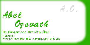 abel ozsvath business card