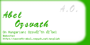 abel ozsvath business card